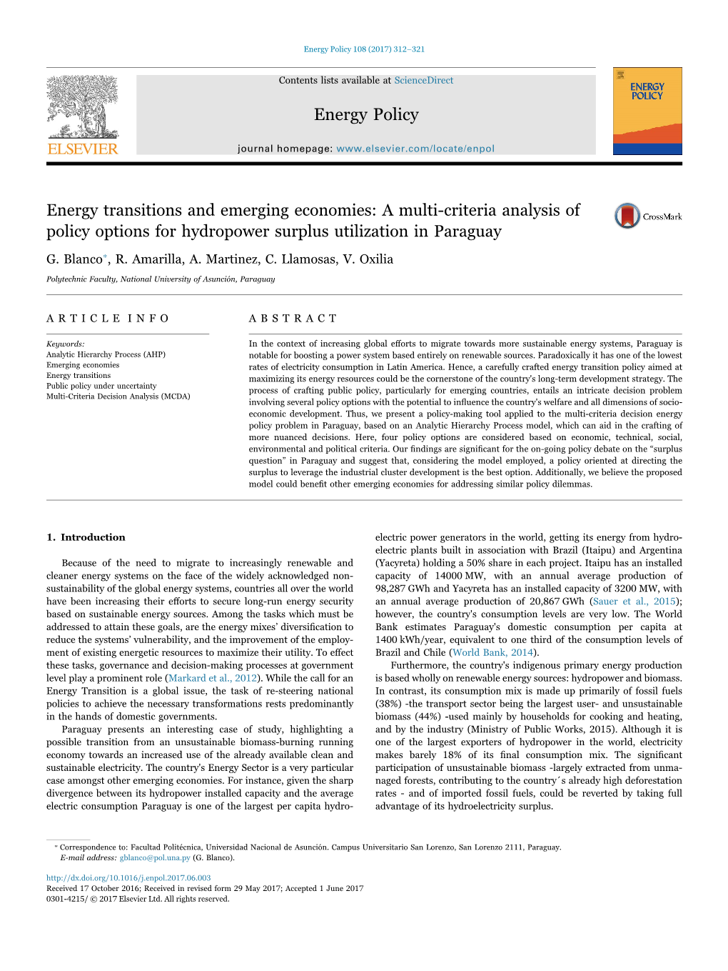 Energy Transitions and Emerging Economies a Multi-Criteria