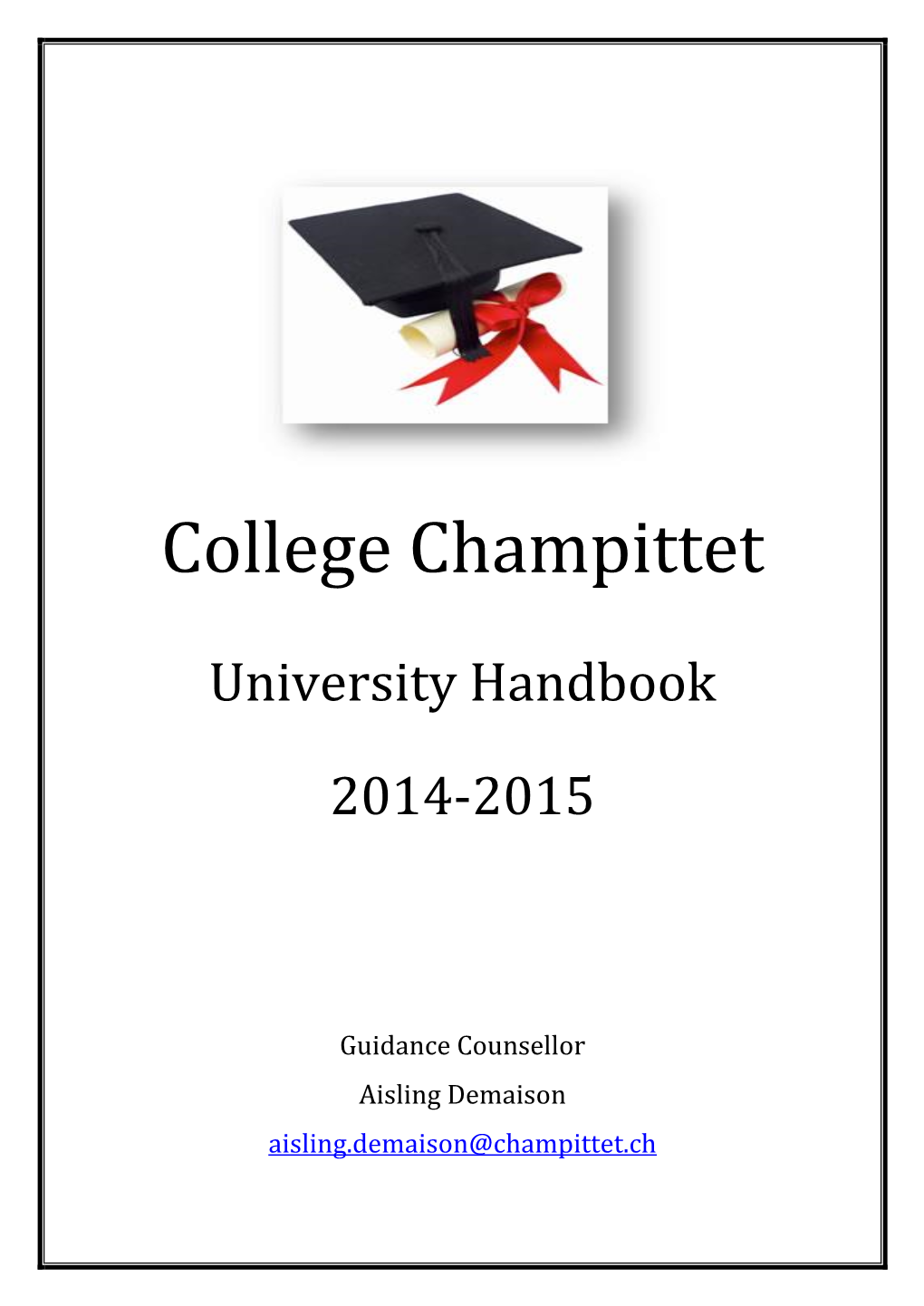 College Champittet University Handbook 2014-2015