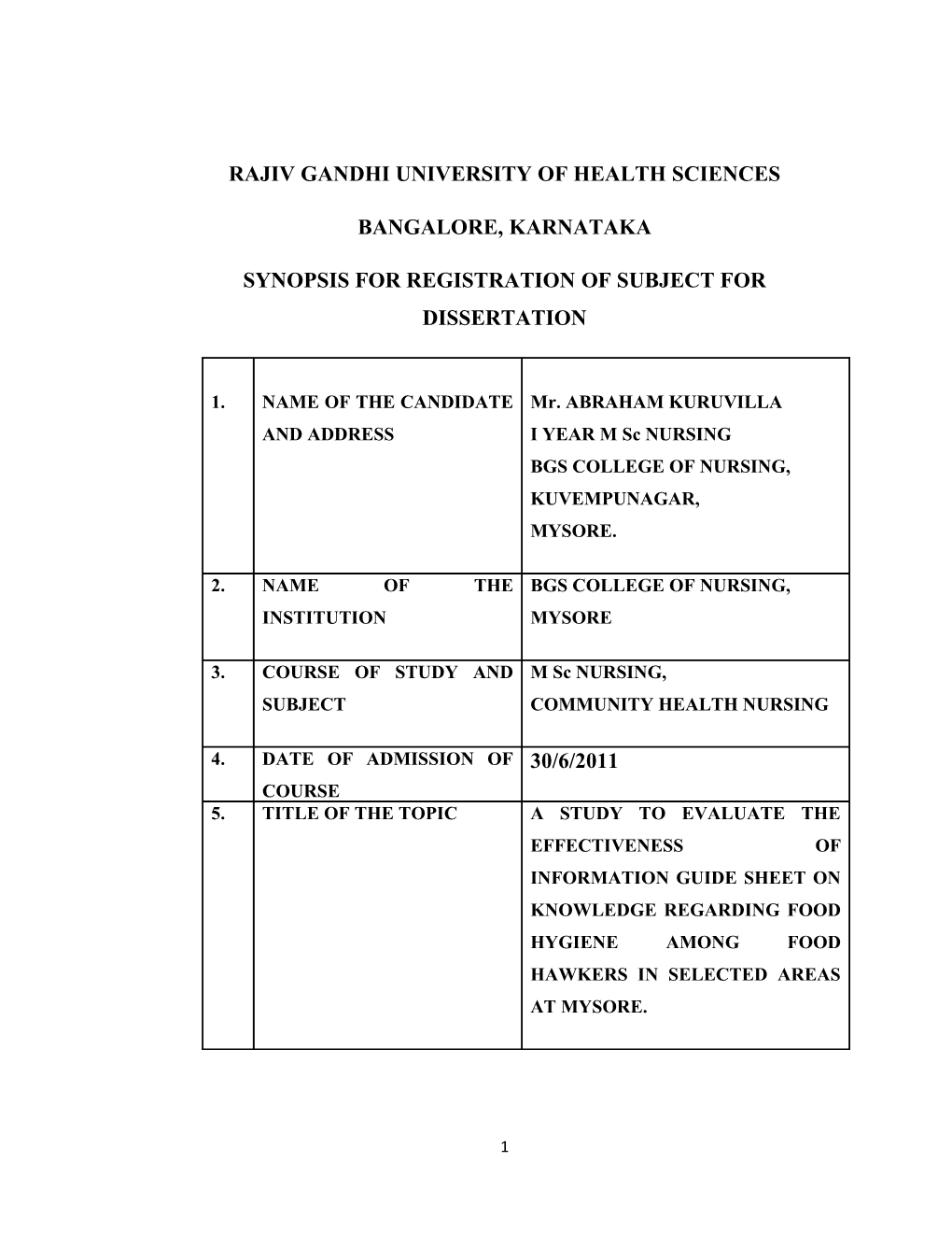 Rajiv Gandhi University of Health Sciences s143