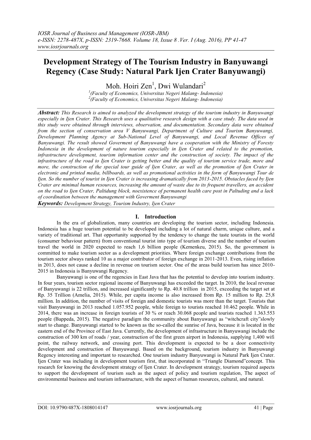 Case Study: Natural Park Ijen Crater Banyuwangi)