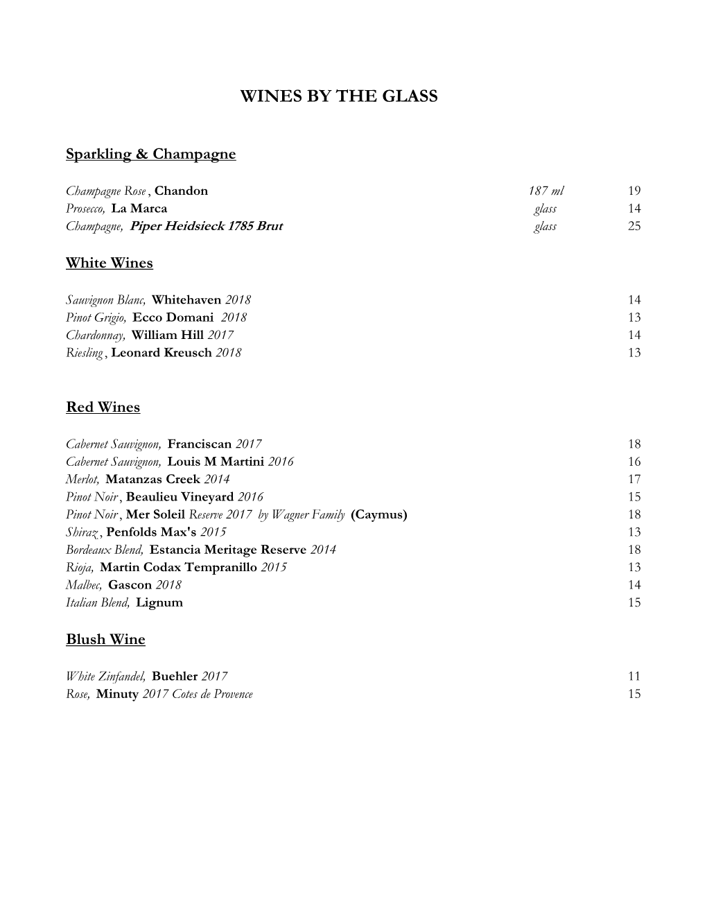 Wine List 37