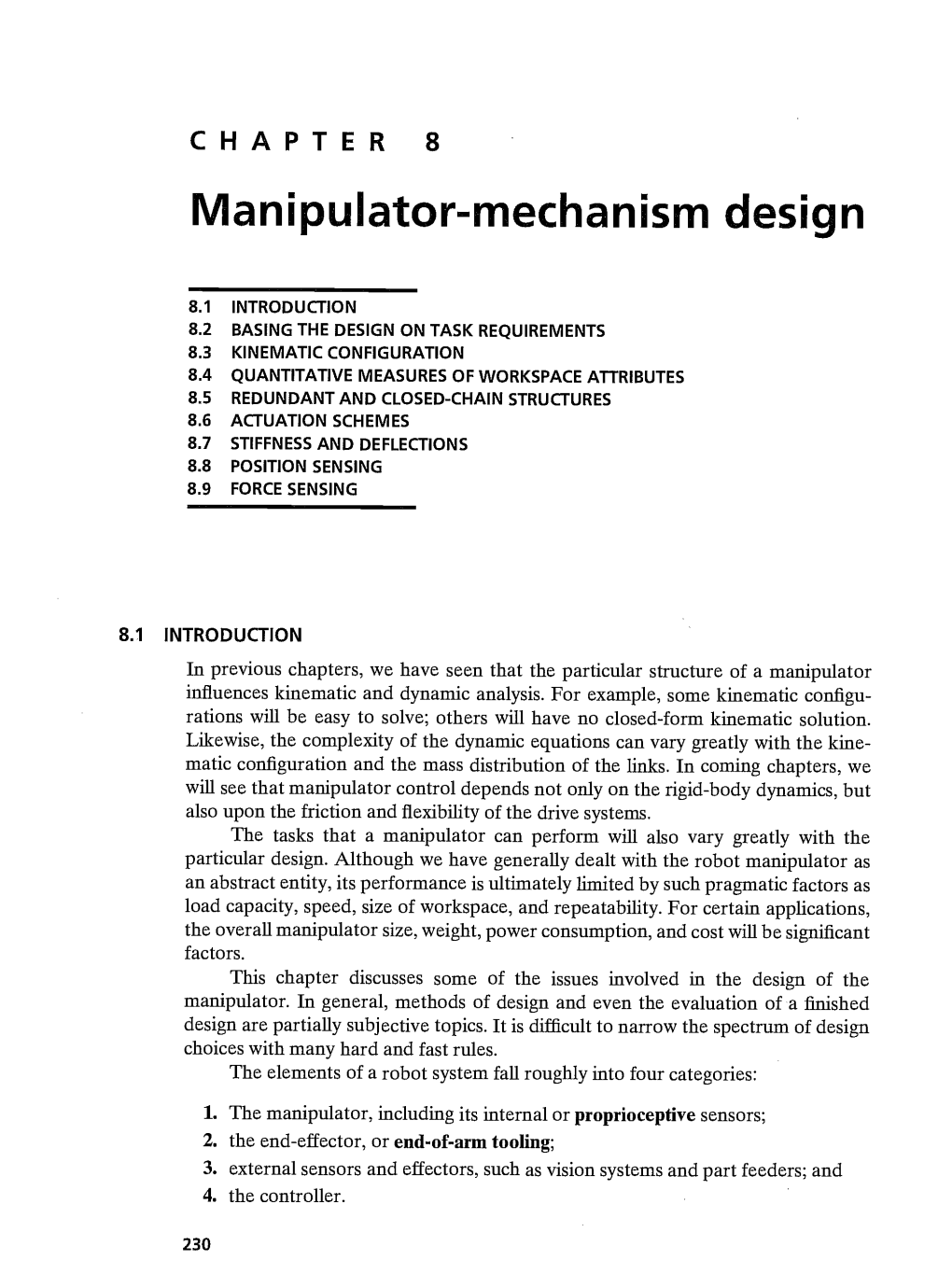 CHAPTER 8 Manipulator-Mechanism Design