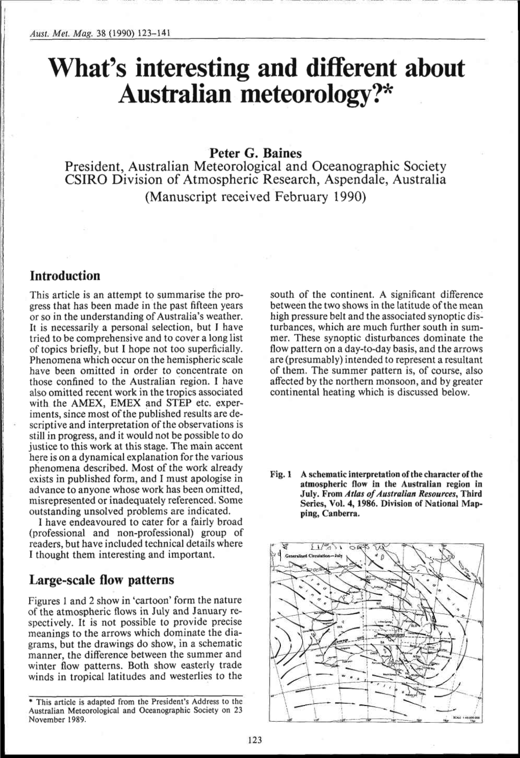 What's Interesting and Diflerent About Australian Meteorology?*