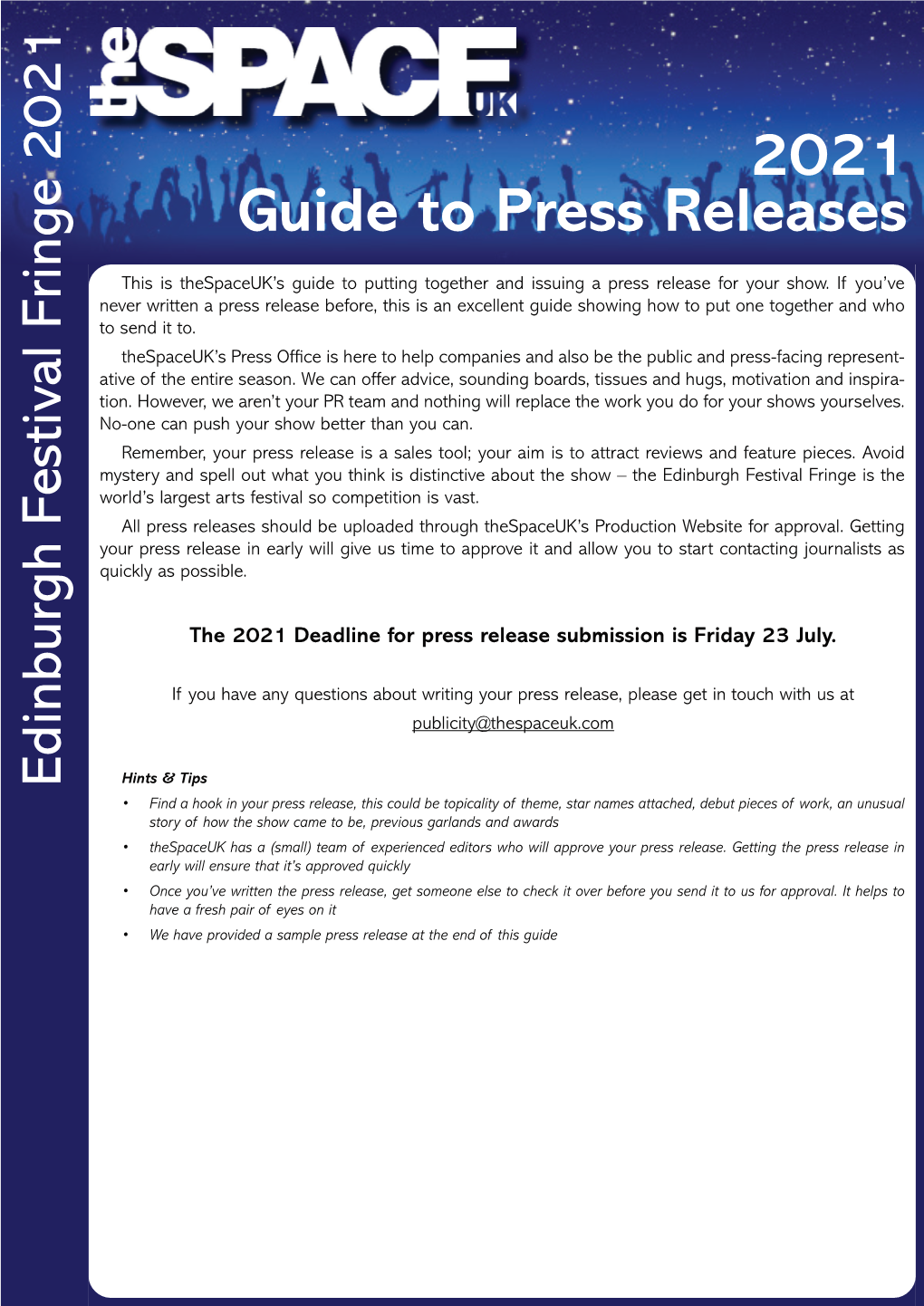 Thespaceuk Guide to Press Releases.Indd