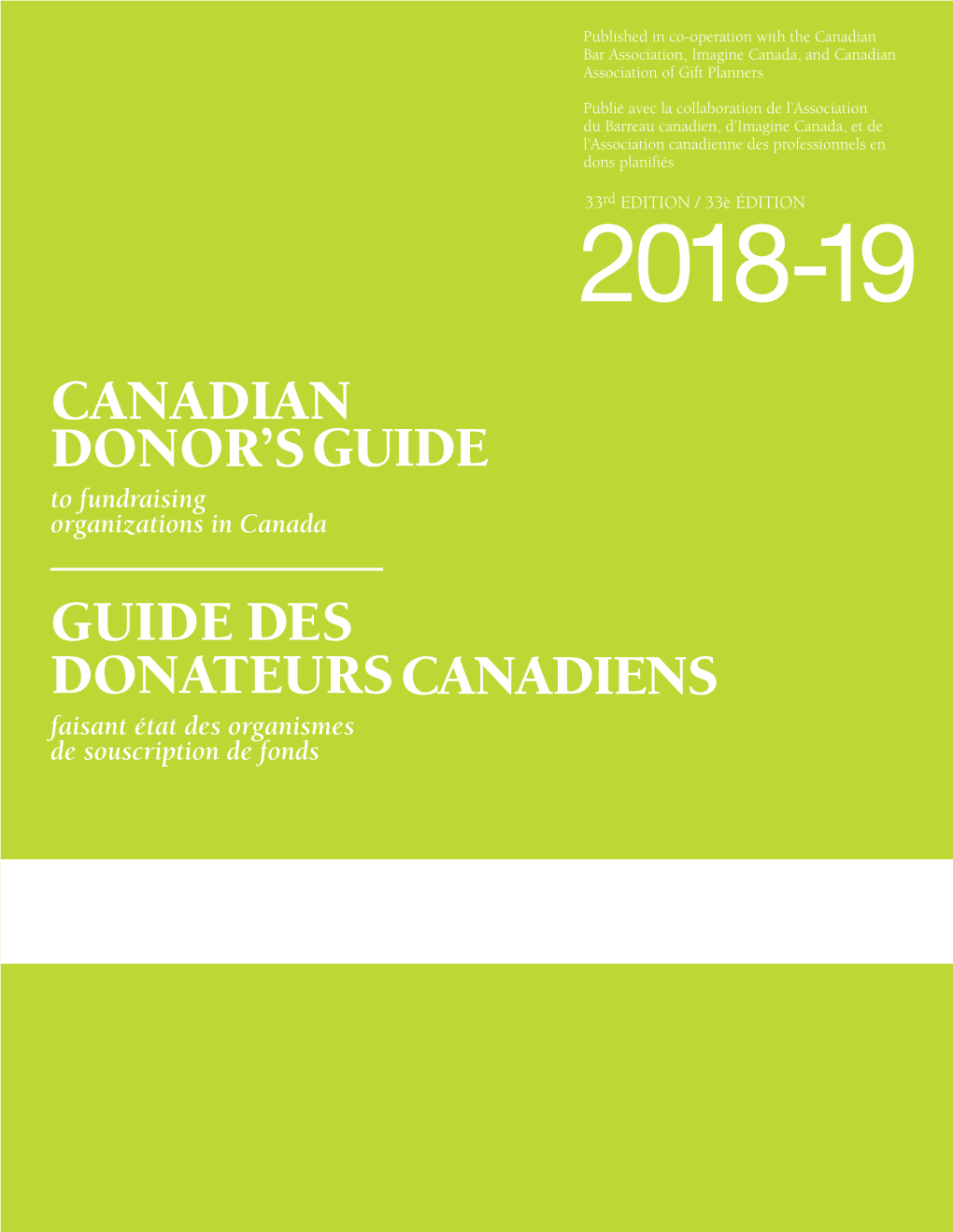 33Rd EDITION / 33È ÉDITION 2 018 -19 #30Ansdedon Au Canada Qui Donne, Comment Et Pourquoi?