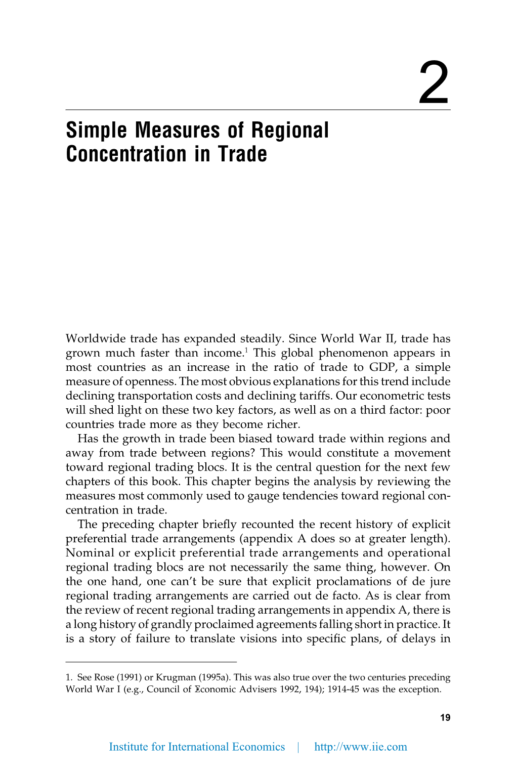 Simple Measures of Regional Concentration in Trade