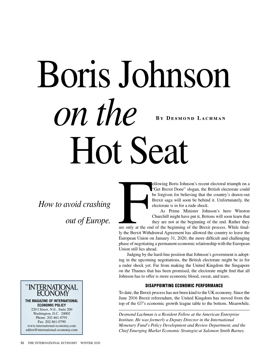 Boris Johnson on the Hot Seat