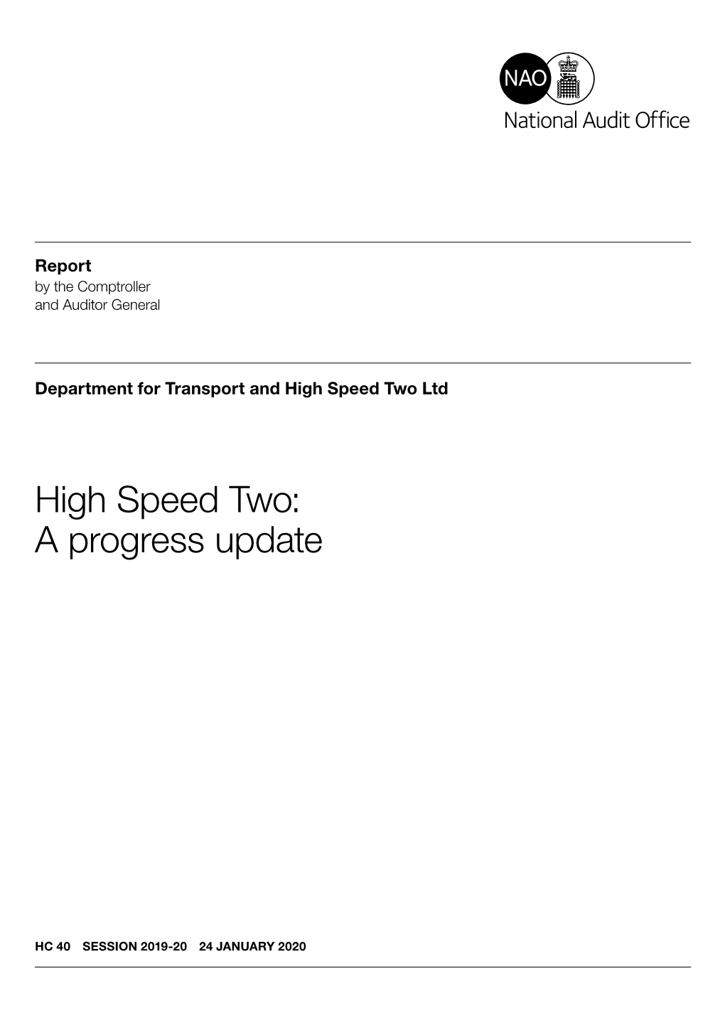 High Speed Two a Progress Update