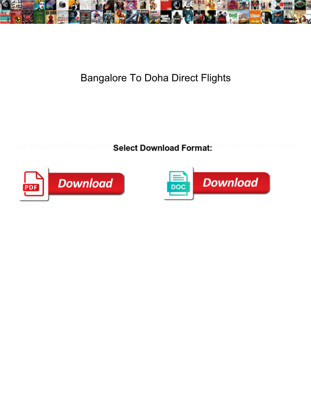 Bangalore to Doha Direct Flights