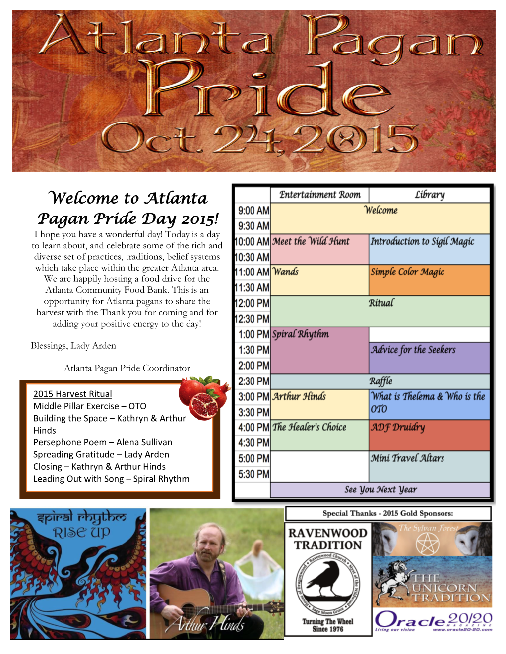 Welcome to Atlanta Pagan Pride Day 2015!