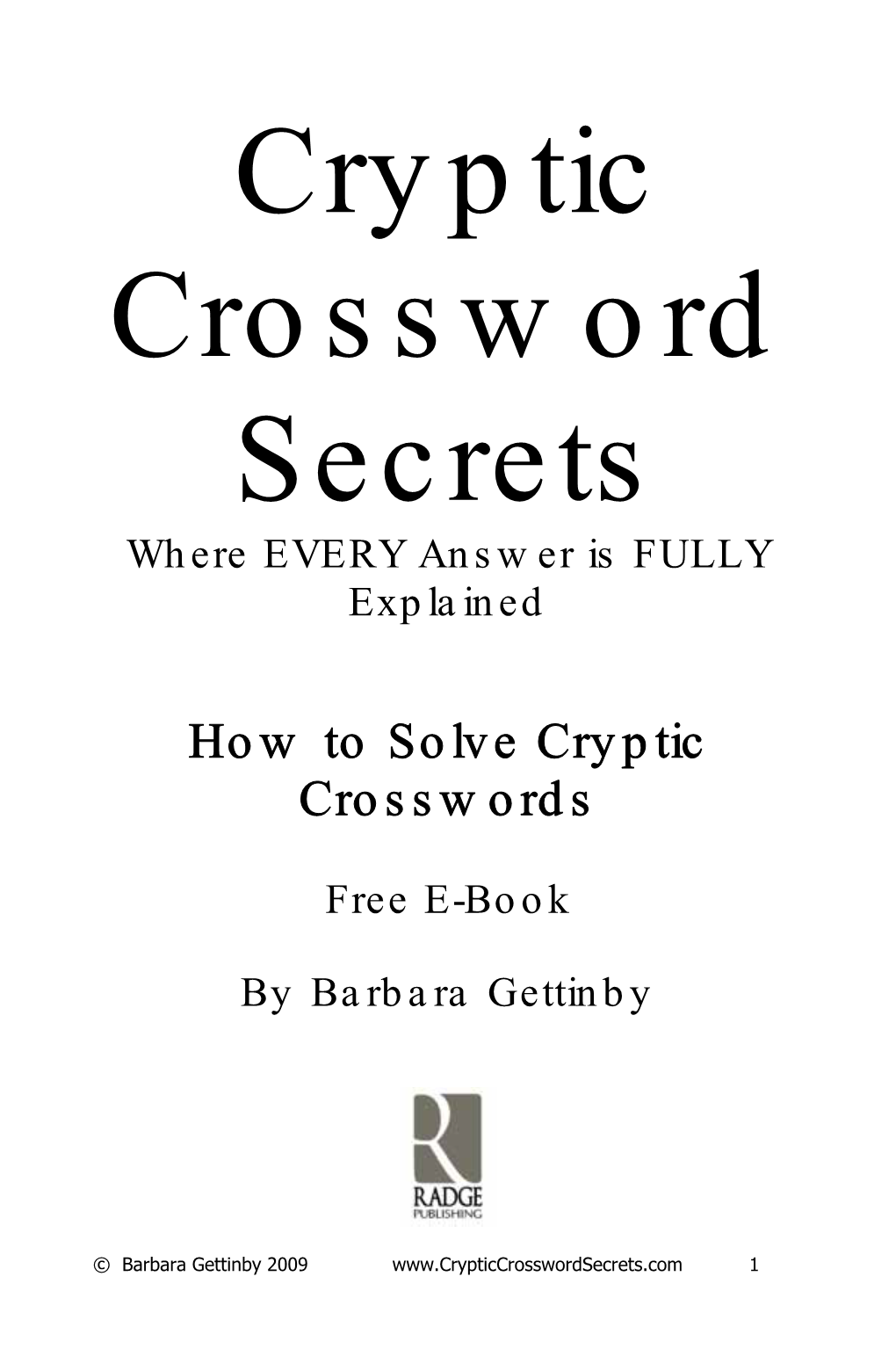 Cryptic Crossword Secrets Where EVERY Answer Is FULLY Explained