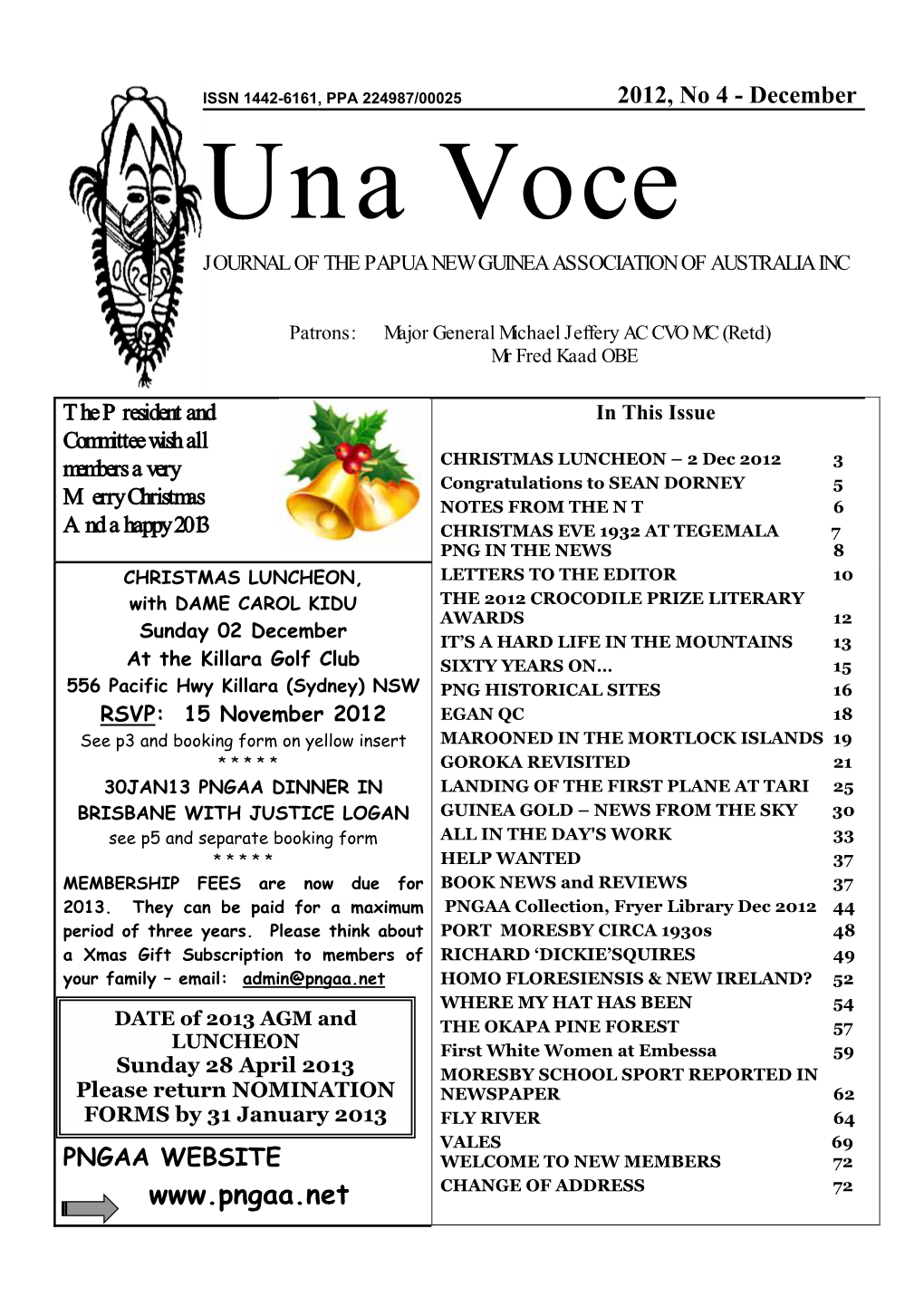 December Una Voce JOURNAL of the PAPUA NEW GUINEA ASSOCIATION of AUSTRALIA INC