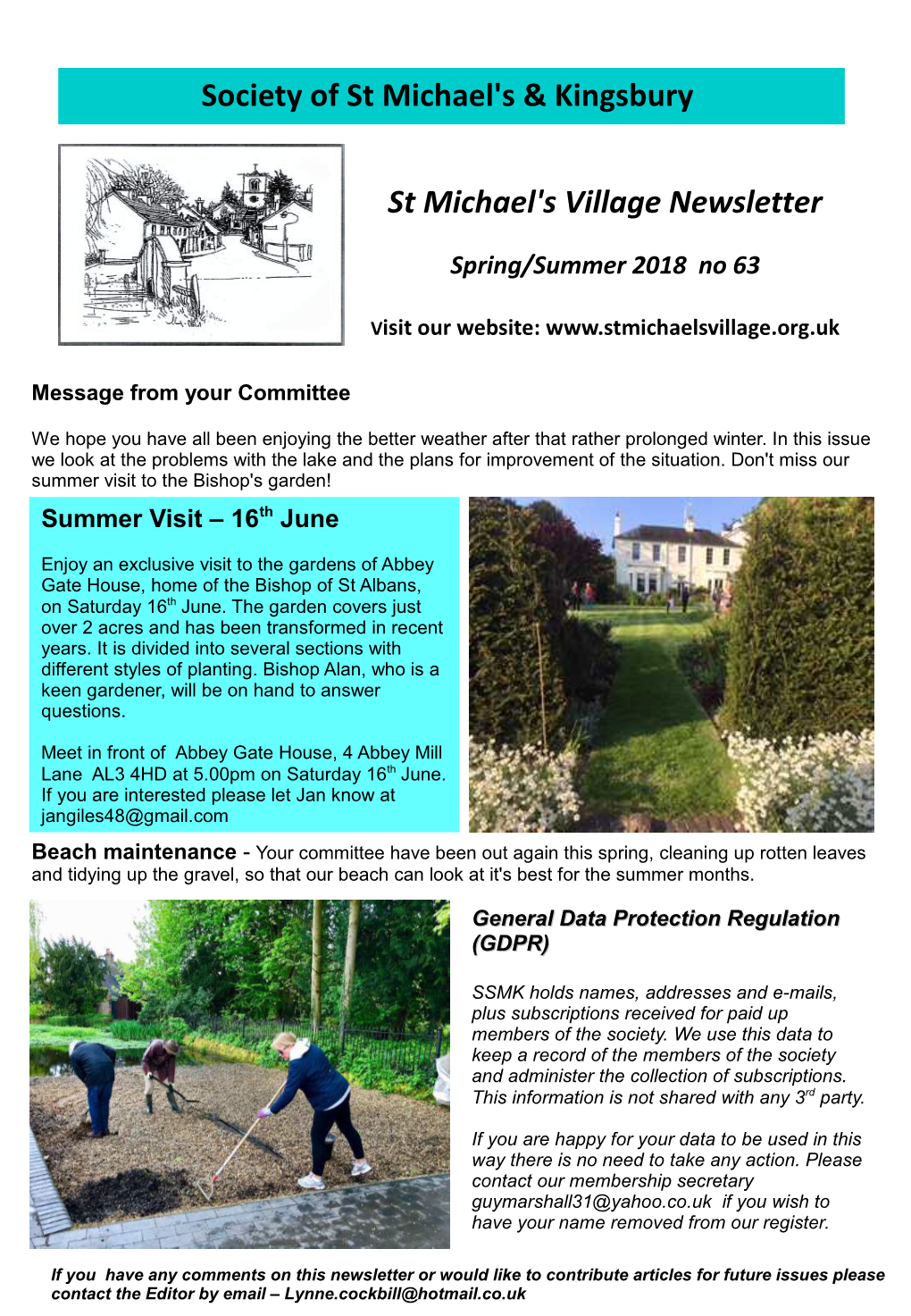 St Michael's Village Newsletter Society of St Michael's & Kingsbury