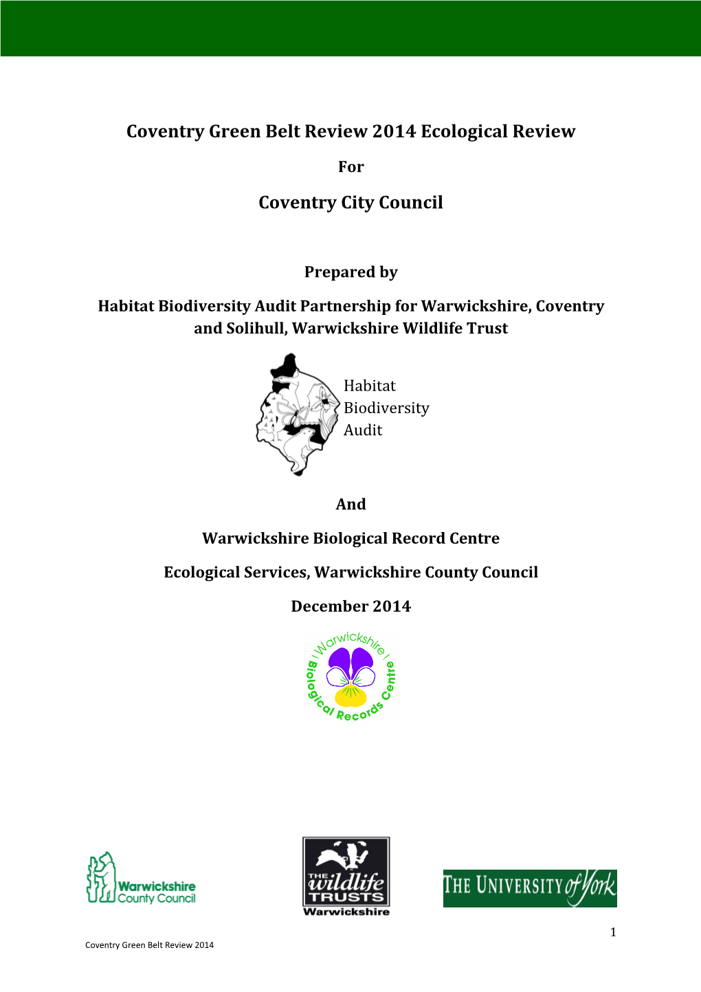 Download Coventry Green Belt Review 2014 Ecological Report