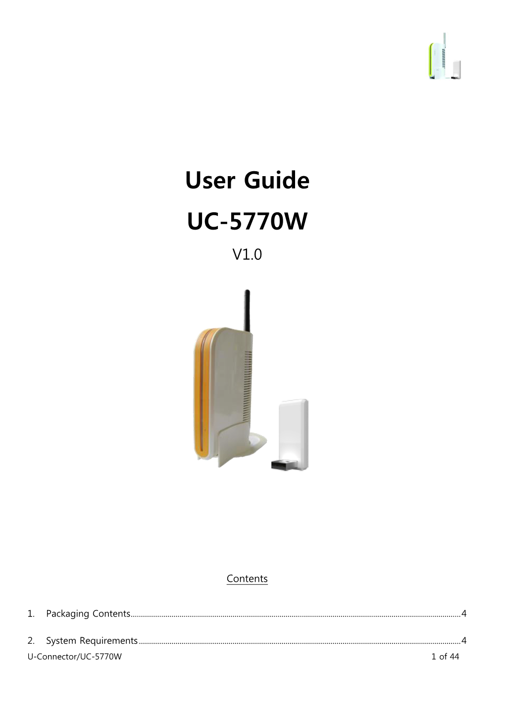 User Guide UC-5770W V1.0