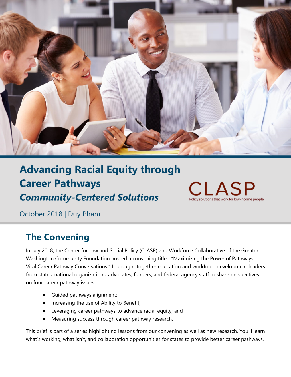 Advancing Racial Equity Through Career Pathways