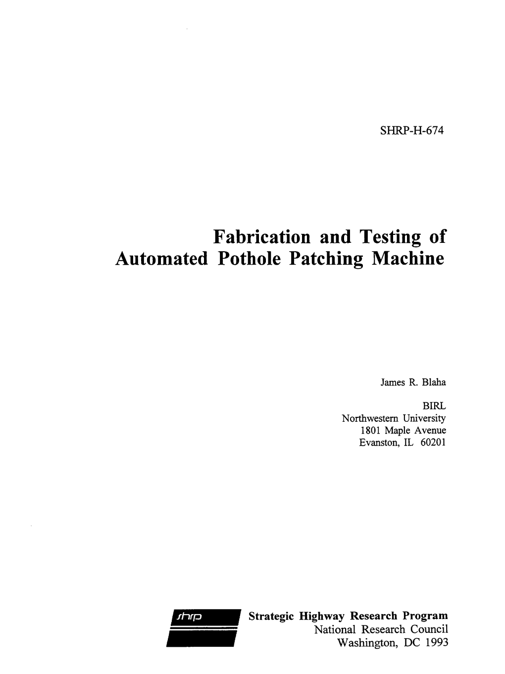 Fabrication and Testing of Automated Pothole Patching Machine