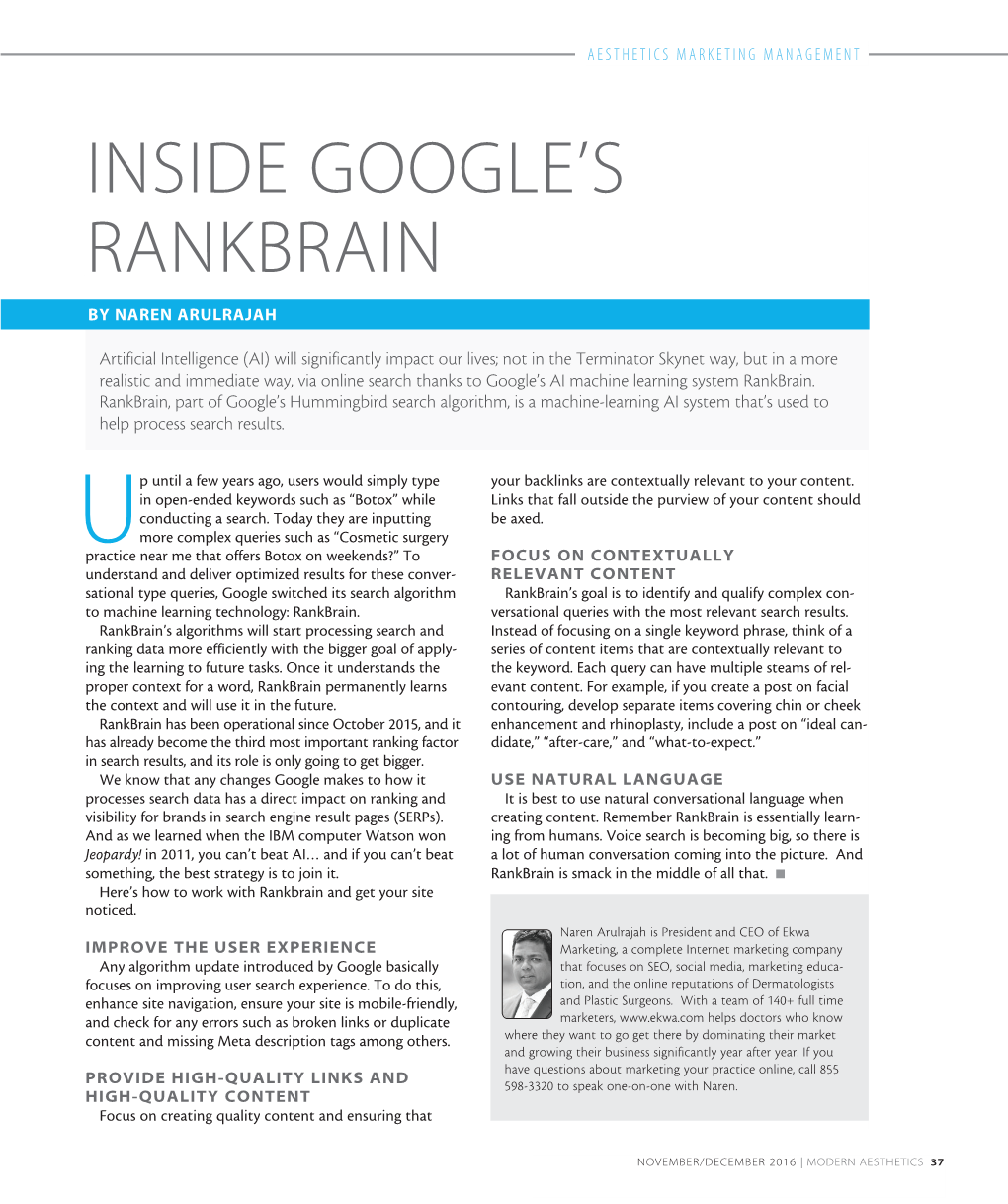 Inside Google's Rankbrain