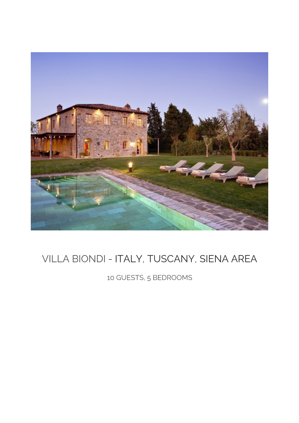 Villa Biondi - Italy, Tuscany, Siena Area
