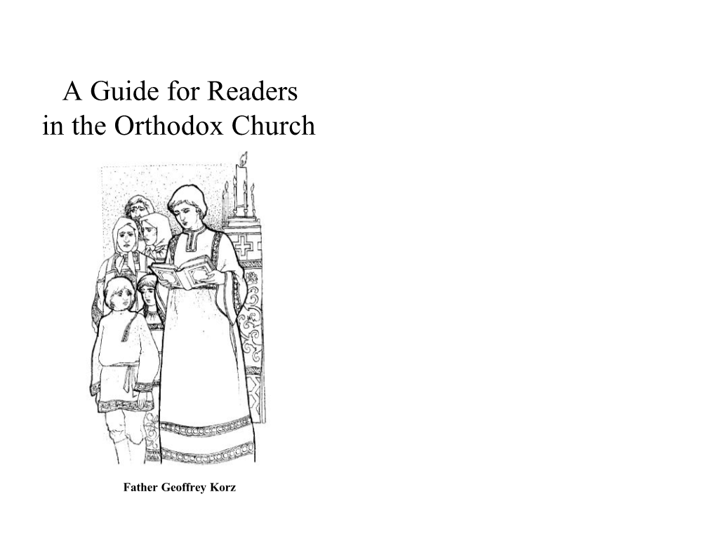 A Guide for Readers in the Orthodox Church