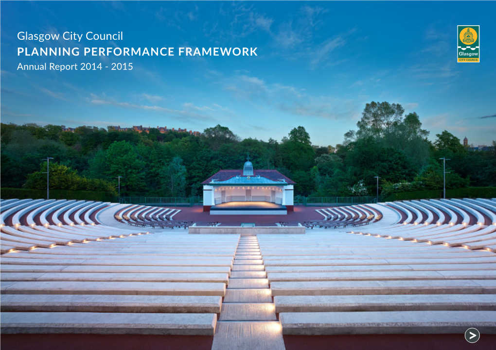 Glasgow City Council PLANNING PERFORMANCE FRAMEWORK Annual Report 2014 - 2015
