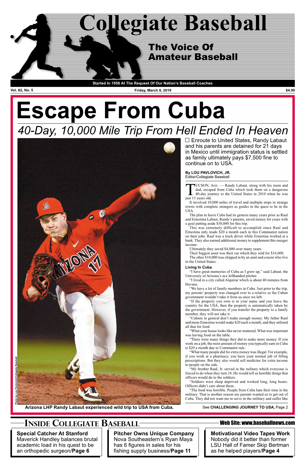 Collegiate Baseball Escape from Cuba