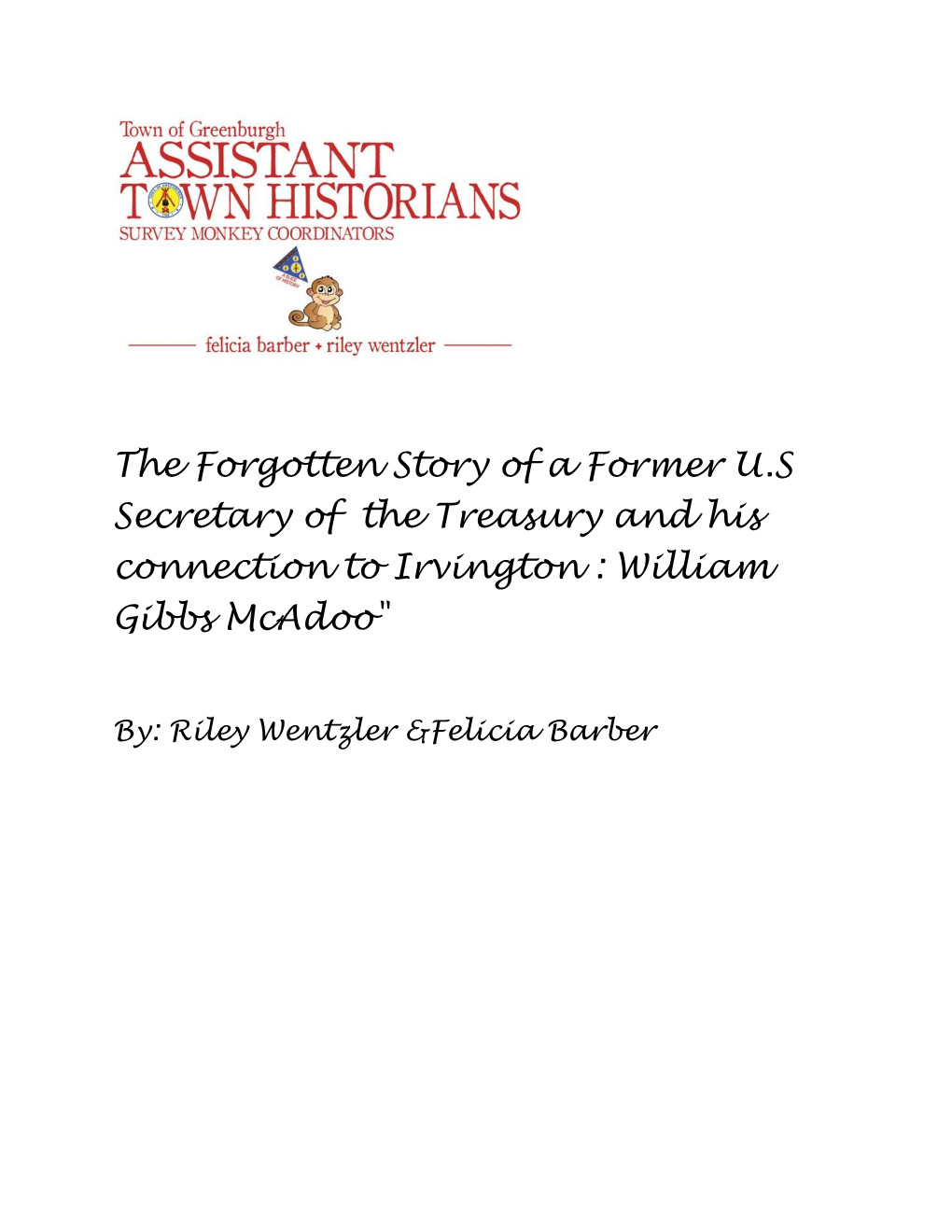 The Forgotten Story of a Former U.S Secretary of the Treasury and His Connection to Irvington : William Gibbs Mcadoo