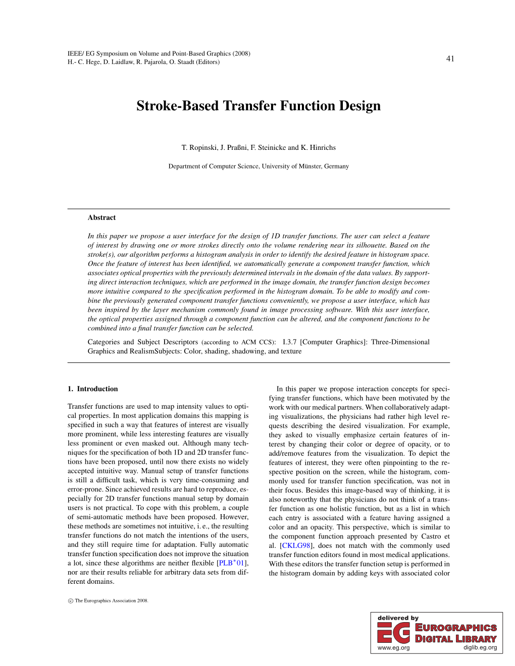 Stroke-Based Transfer Function Design