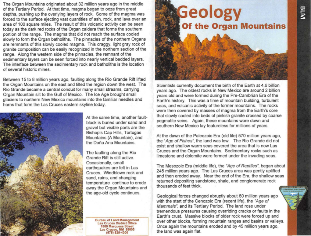 Geology of the Organ Mountains