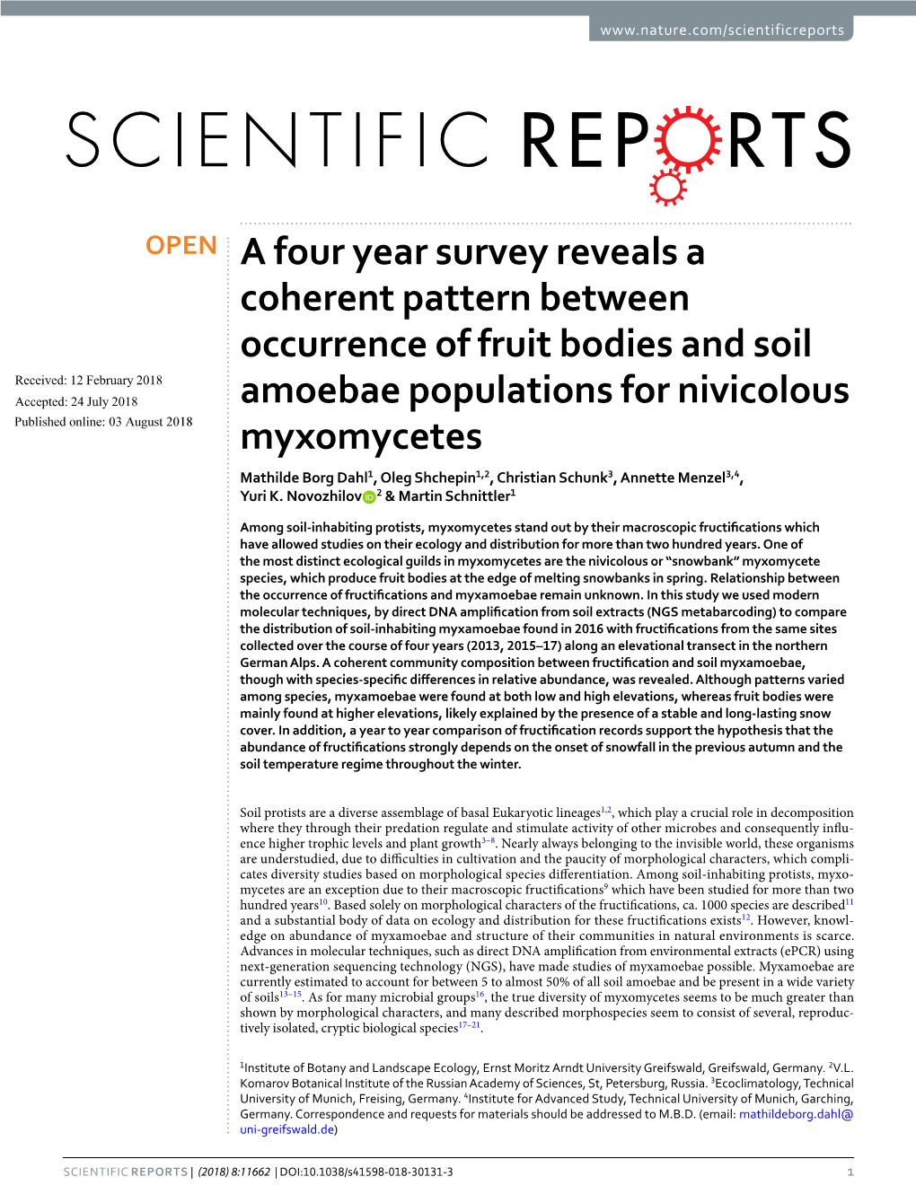 A Four Year Survey Reveals a Coherent Pattern Between Occurrence of Fruit