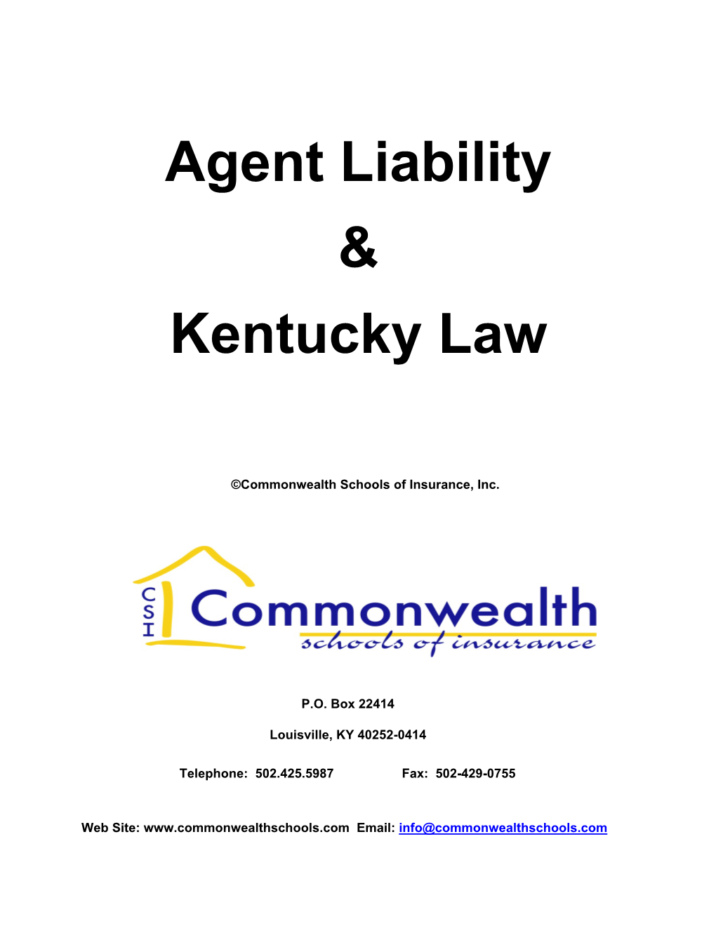 Agent Liability & Kentucky