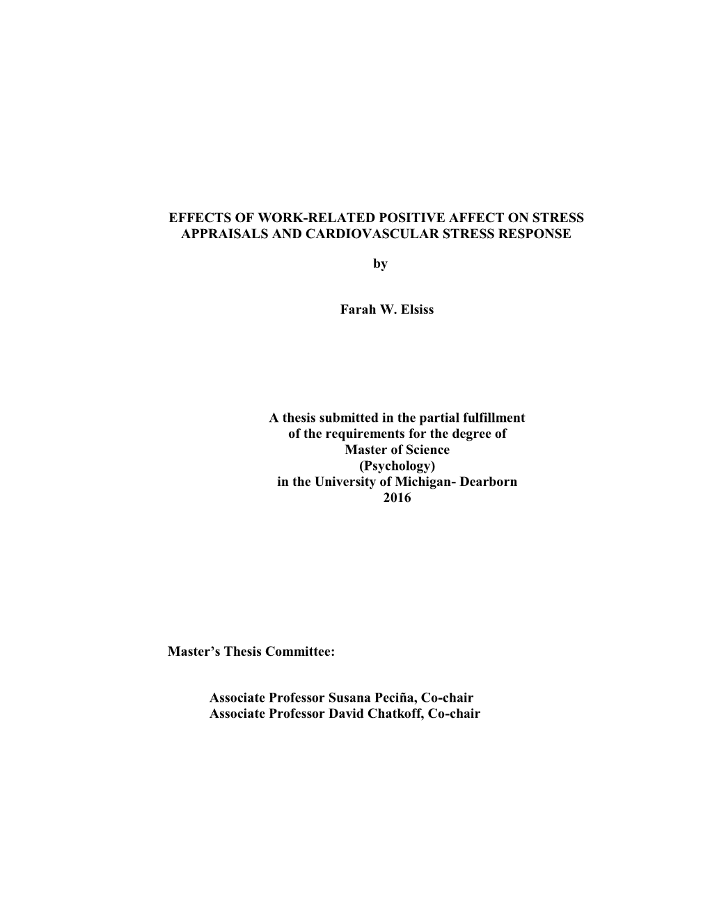 Effects of Work-Related Positive Affect on Stress Appraisals and Cardiovascular Stress Response