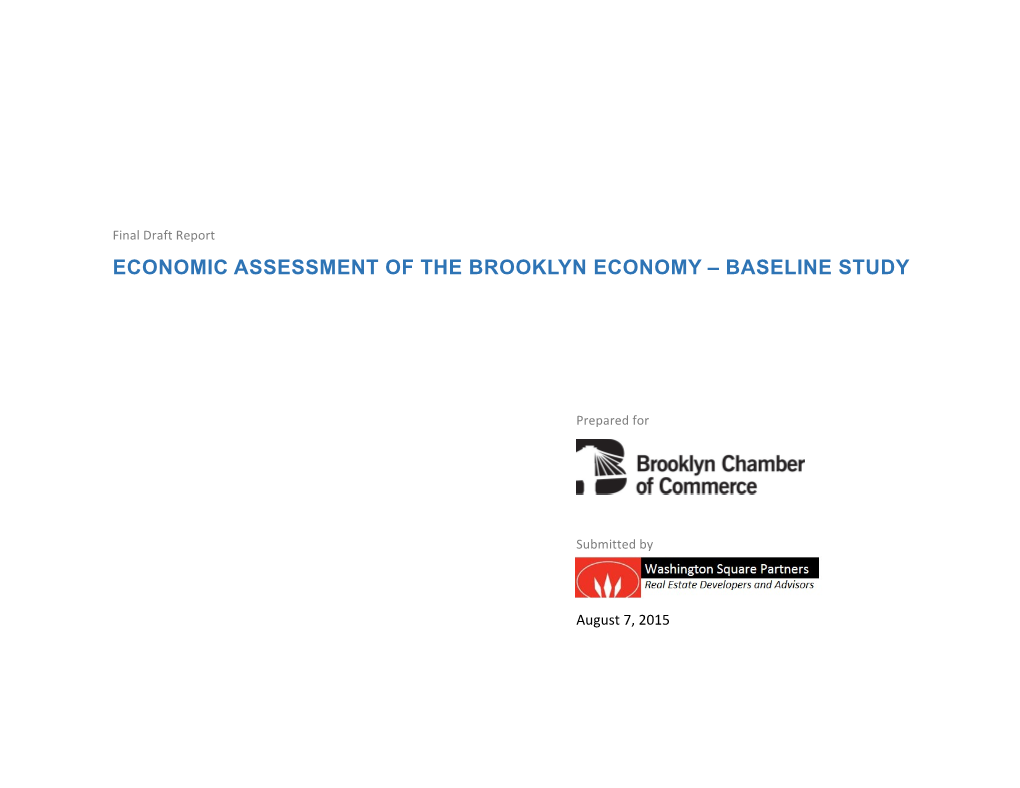 Economic Assessment of the Brooklyn Economy – Baseline Study