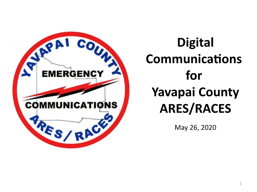 Digital Communications for Yavapai County ARES/RACES