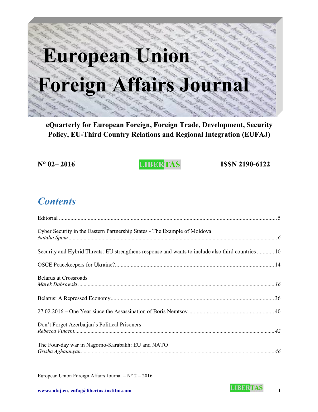 European Union Foreign Affairs Journal