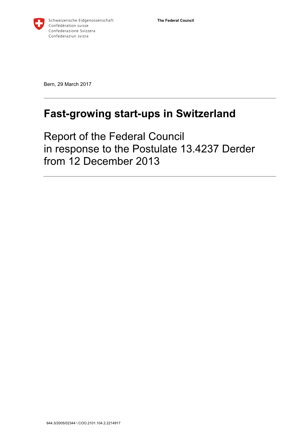 Fast-Growing Start-Ups in Switzerland