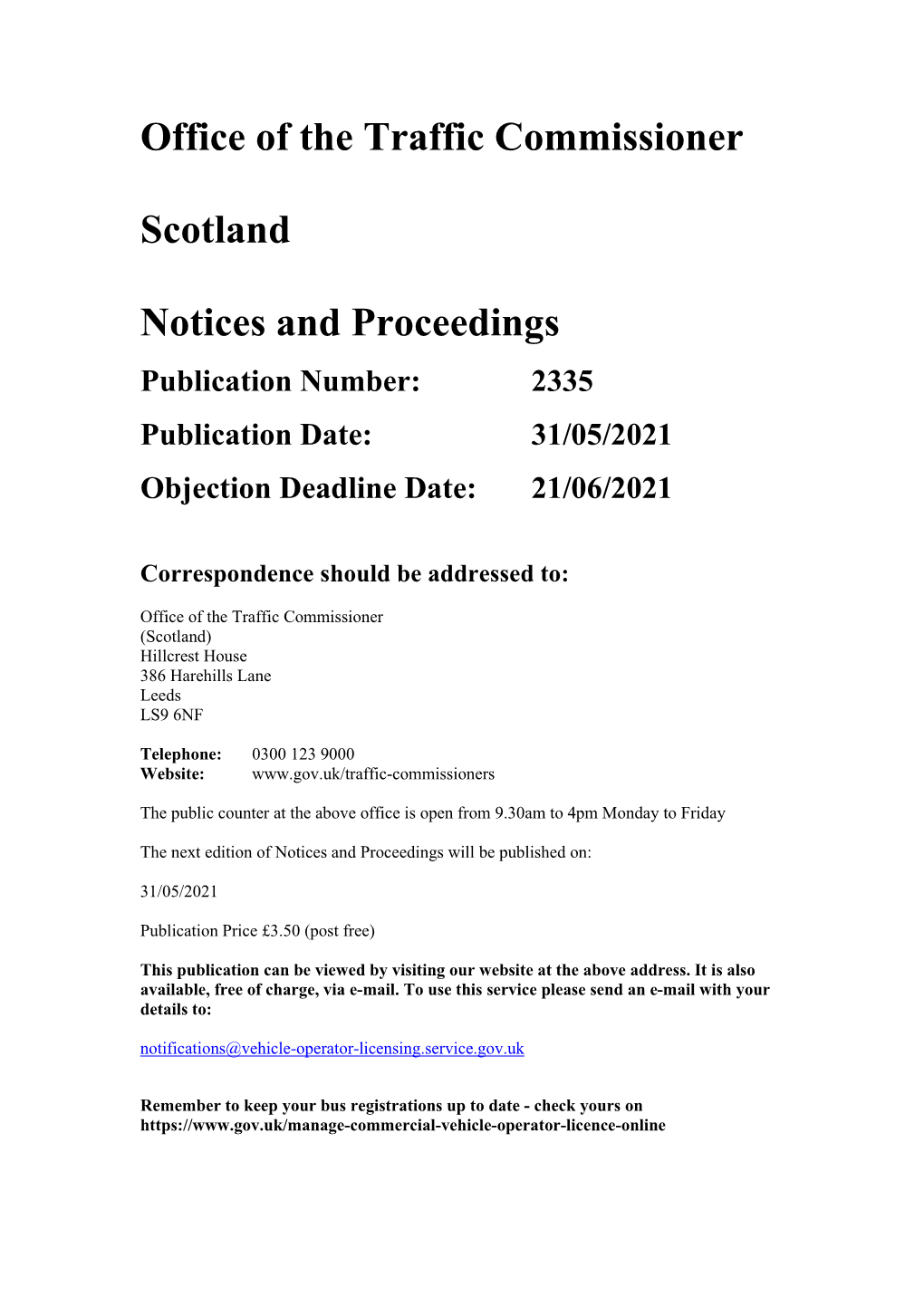 Notices and Proceedings for Scotland 2335