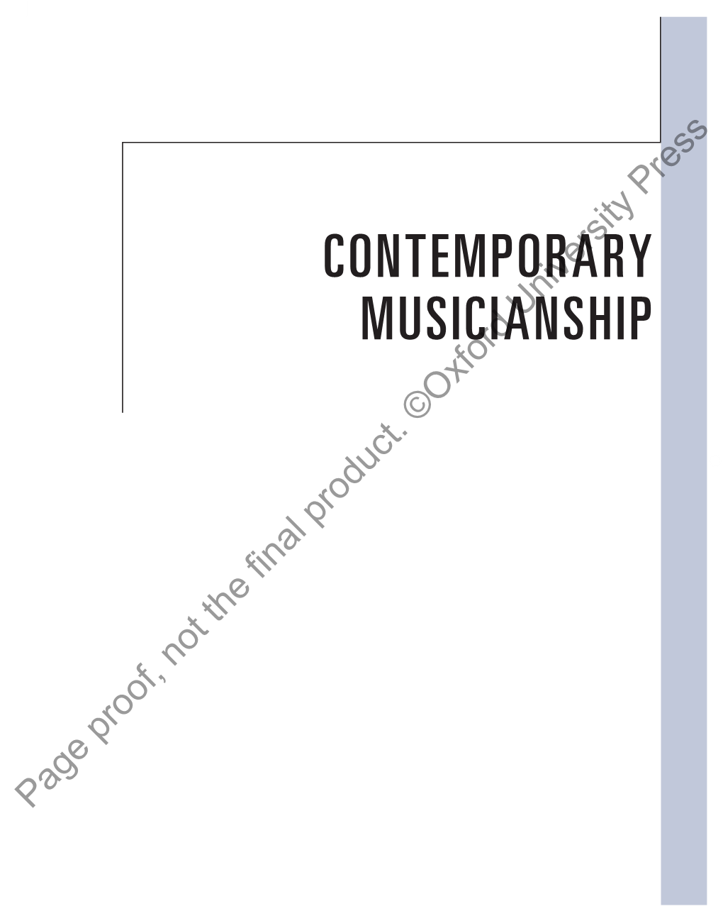 Contemporary Musicianship