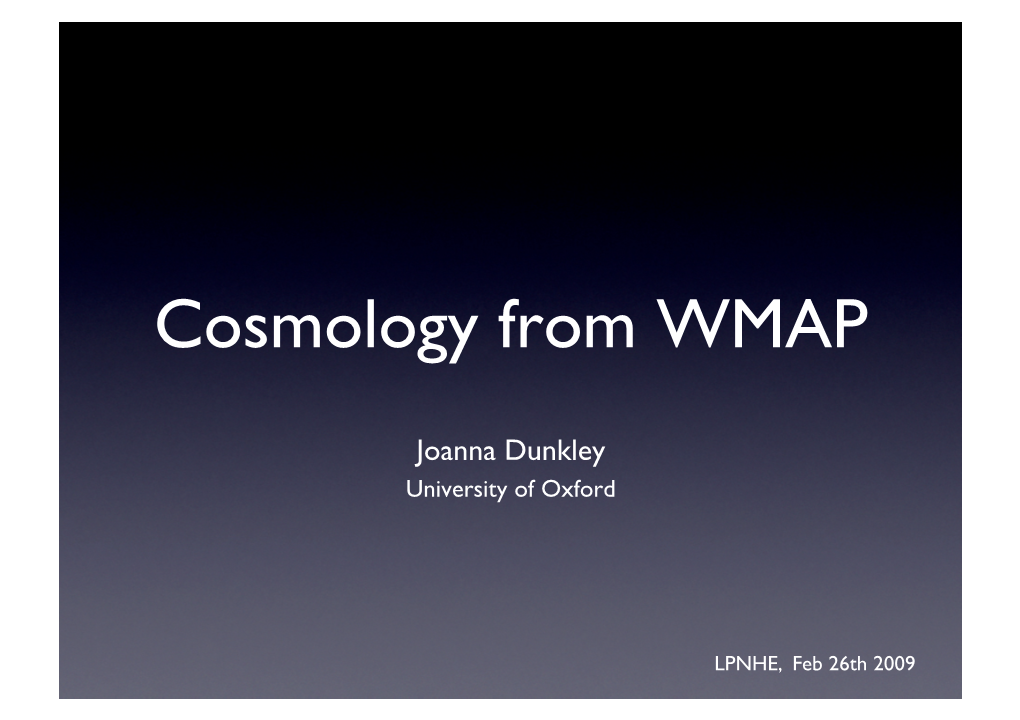Cosmology from WMAP
