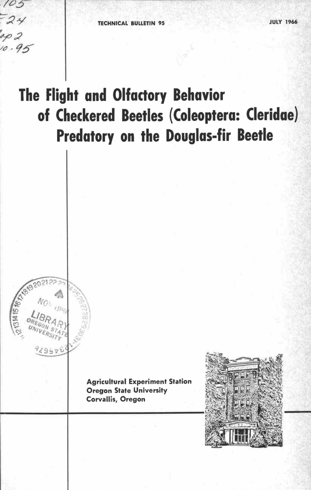 The Flight and Olfactory Behavior Predatory on the Douglas-Fir Beetle