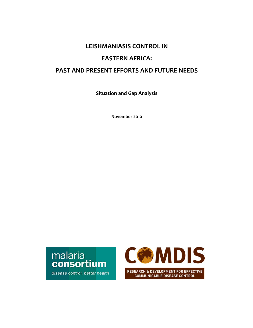 Leishmaniasis Control in Eastern Africa: Past and Present Efforts and Future Needs