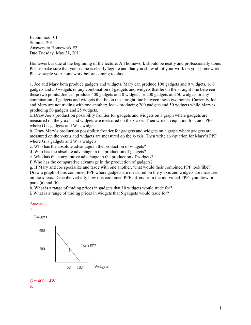 Answers to Homework #2