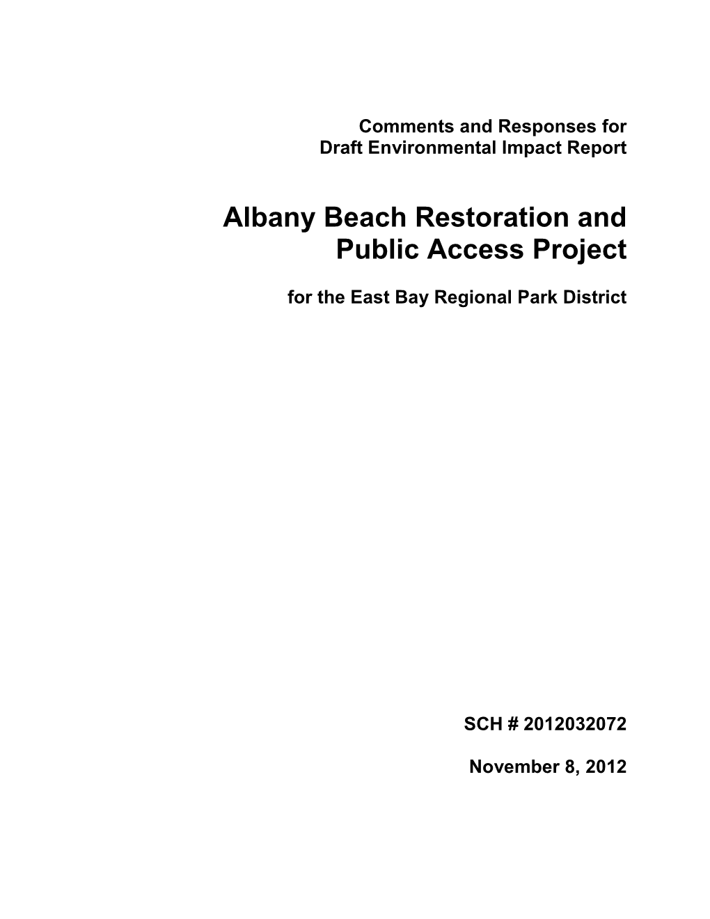 Albany Beach Restoration and Public Access Project