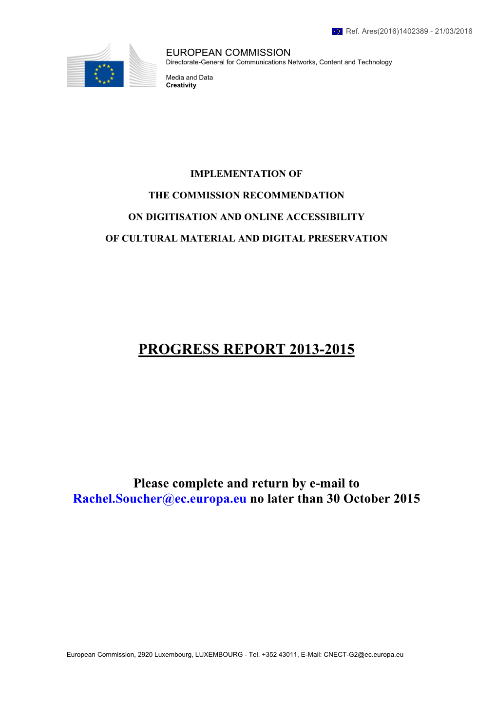 Progress Report 2013-2015