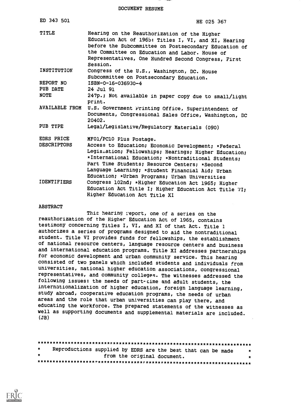 Ed 343 501 Title Institution Report No Pub Date Note Available from Pub Type Edrs Price Descriptors Identifiers Abstract Documen