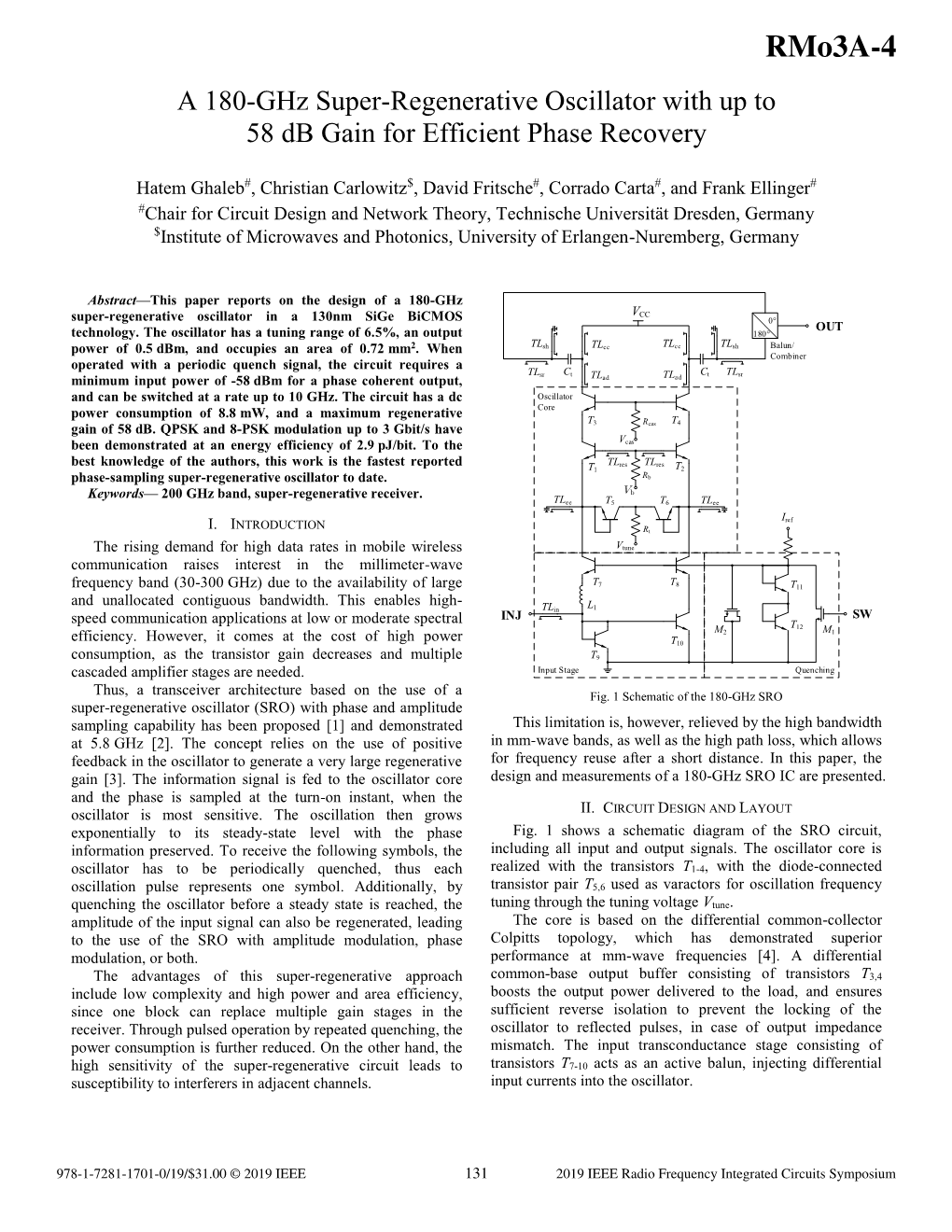 A 180-Ghz Super-Regenerative Oscillator with up to 58 Db Gain for Efficient Phase Recovery