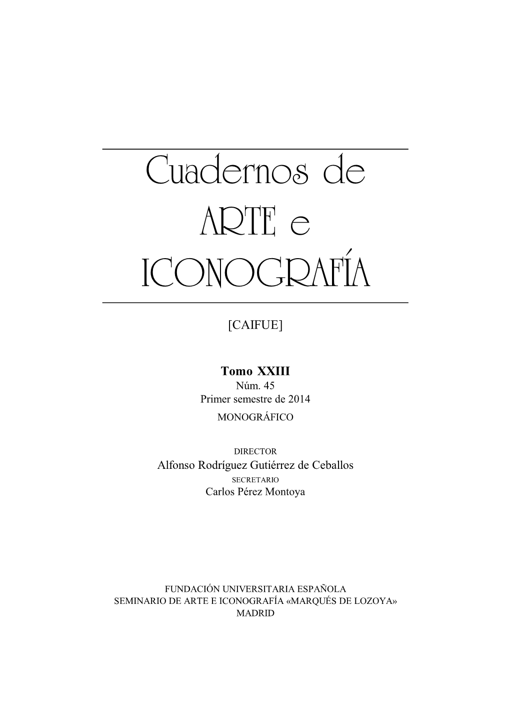 Cuadernos De ARTE E ICONOGRAFÍA