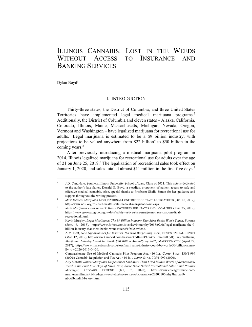 Illinois Cannabis: Lost in the Weeds Without Access to Insurance and Banking Services