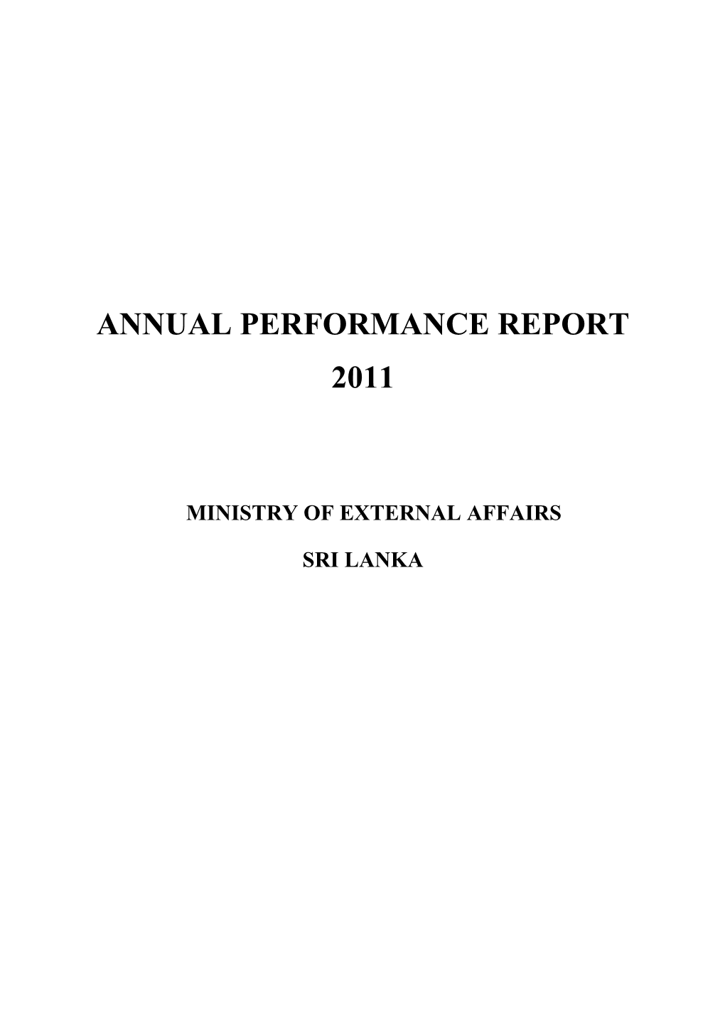 Annual Performance Report 2011