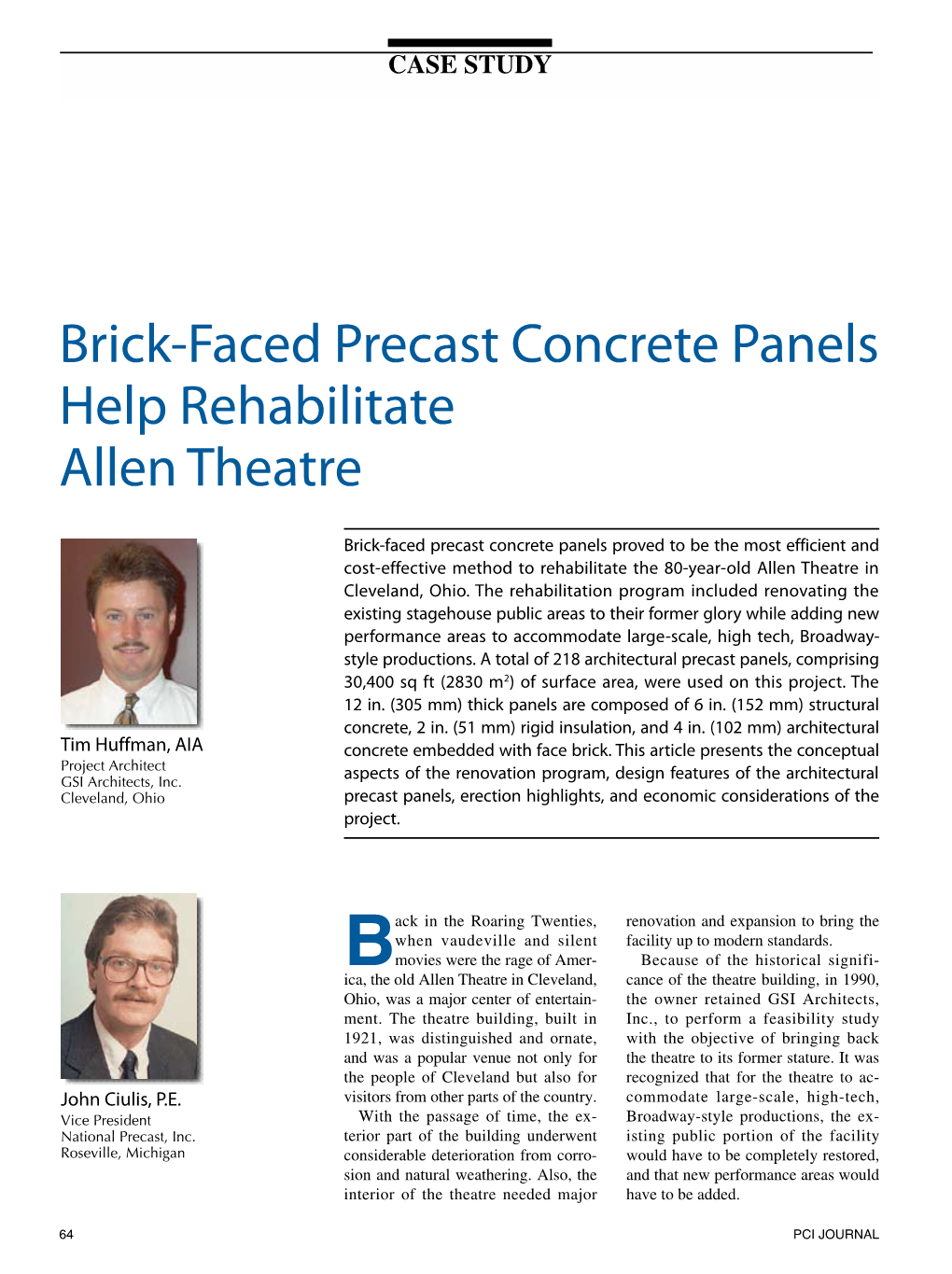 Brick-Faced Precast Concrete Panels Help Rehabilitate Allen Theatre